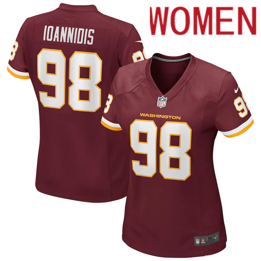 Women Washington Redskins #98 Matt Ioannidis Nike Burgundy Game Player NFL Jersey->women nfl jersey->Women Jersey
